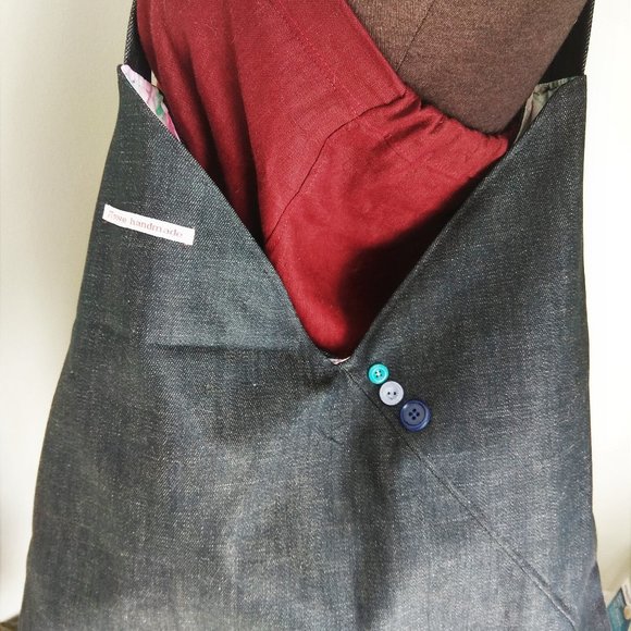 Origami Japanese Denim bag. Boho Denim tote.  Denim Hobo Bag, Azuma bag Cross bo - Picture 6 of 7